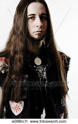 Portrait of a heavy metal fan View Large Photo Image Stock Photography - Portrait of a heavy metal fan. Fotosearch