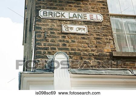 A brick lane road sign View Large Photo Image Stock Photo - A brick lane road sign. Fotosearch