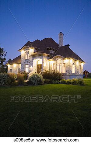 Detached house and garden View Large Photo Image Stock Photo - Detached house and garden. Fotosearch