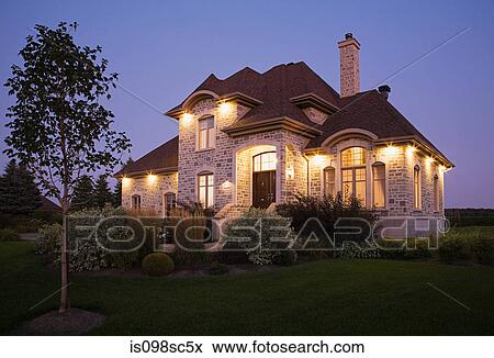 Detached house and garden View Large Photo Image Stock Photo - Detached house and garden. Fotosearch