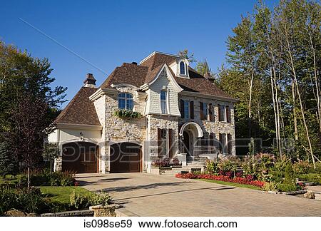 Exterior of a large house View Large Photo Image Stock Photo - Exterior of a large house. Fotosearch