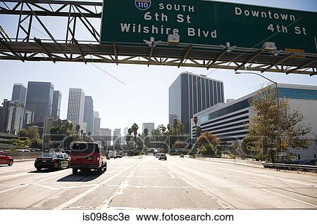 Freeway in downtown los angeles View Large Photo Image Stock Image - Freeway in downtown los angeles. Fotosearch
