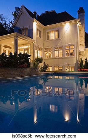 Stock Image - House with swimming pool. Fotosearch