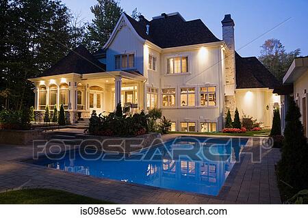 House with swimming pool View Large Photo Image Stock Image - House with swimming pool. Fotosearch