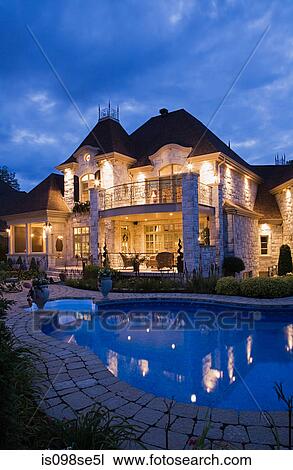 House with swimming pool View Large Photo Image Stock Image - House with swimming pool. Fotosearch