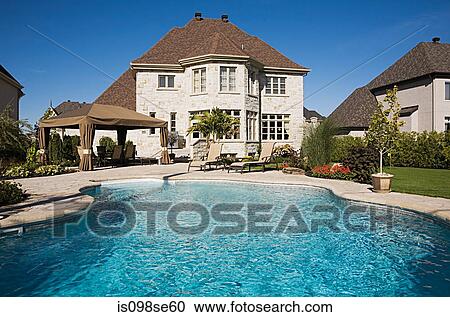 House with swimming pool View Large Photo Image Stock Image - House with swimming pool. Fotosearch