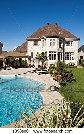 House with swimming pool View Large Photo Image Stock Image - House with swimming pool. Fotosearch