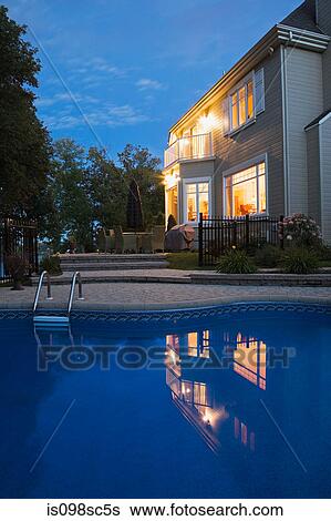 House with swimming pool View Large Photo Image Stock Photograph - House with swimming pool. Fotosearch