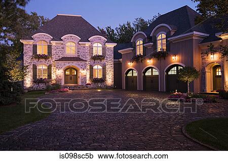 Large house illuminated View Large Photo Image Stock Image - Large house illuminated. Fotosearch