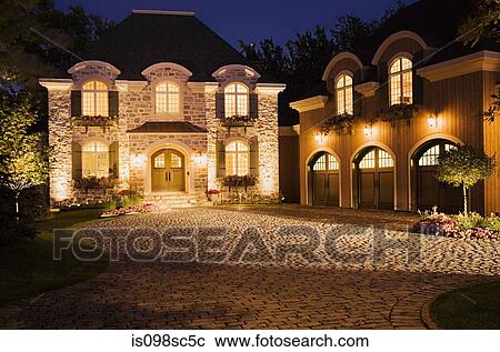 Large house illuminated View Large Photo Image Stock Image - Large house illuminated. Fotosearch