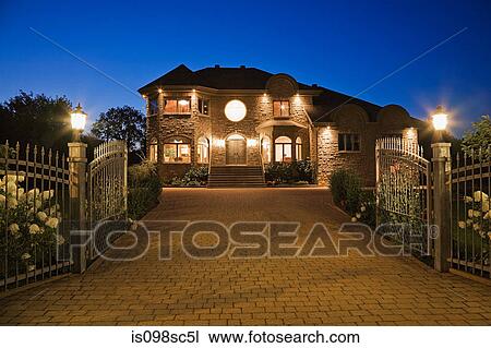 Large house with driveway View Large Photo Image Stock Image - Large house with driveway. Fotosearch