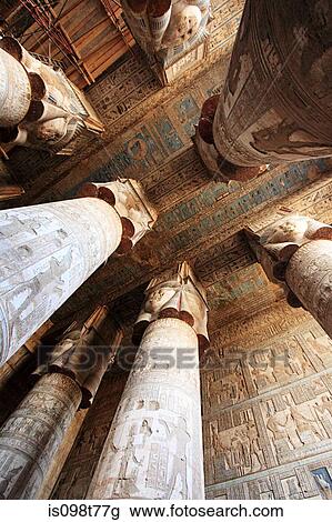 Hypostyle hall in dendera temple egypt View Large Photo Image Stock Image - Hypostyle hall in dendera temple egypt. Fotosearch