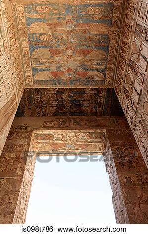 Inside habu temple egypt View Large Photo Image Stock Photograph - Inside habu temple egypt. Fotosearch