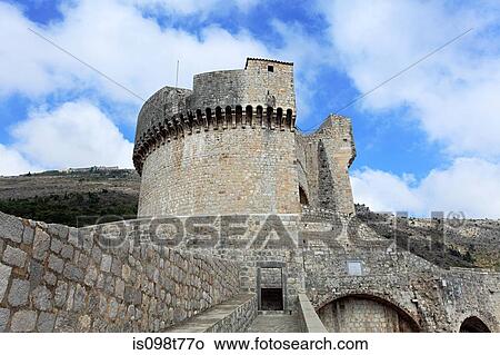 Minceta tower in dubrovnik fortress View Large Photo Image Picture - Minceta tower in dubrovnik fortress. Fotosearch