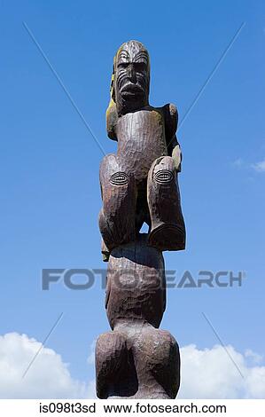 Rotorua, Maori wooden sculpture against sky View Large Photo Image Stock Image - Rotorua, Maori wooden sculpture against sky. Fotosearch