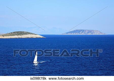 Sailboat on the sea View Large Photo Image Stock Image - Sailboat on the sea. Fotosearch