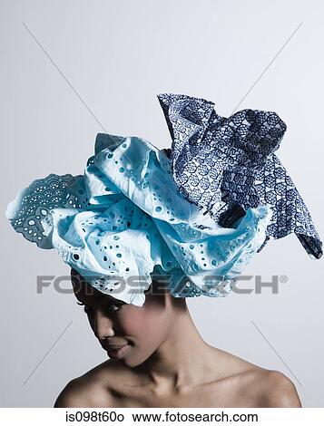 Picture - Young woman wearing head tie. Fotosearch