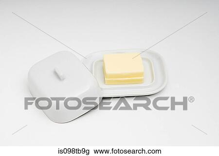 Butter in butter dish View Large Photo Image Stock Image - Butter in butter dish. Fotosearch