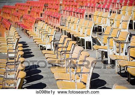 Stock Photo - Seats at yonkers raceway new york state. Fotosearch