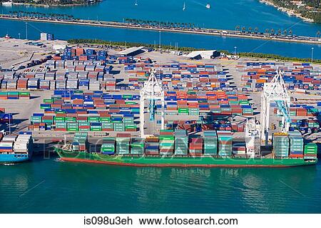 Cargo containers at shipping dock View Large Photo Image Stock Image - Cargo containers at shipping dock. Fotosearch