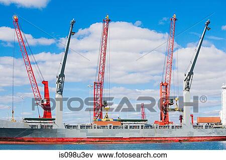 Stock Photo - Row of cranes. Fotosearch