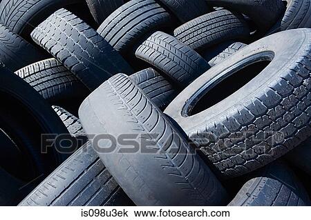 Stock Image - Stack of tyres. Fotosearch