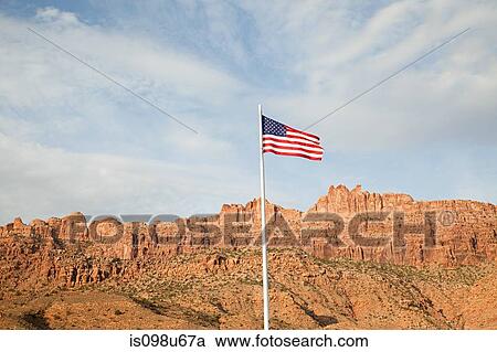 American flag and Gold Bar Rim, Moab, Utah, USA View Large Photo Image Stock Image - American flag and Gold Bar Rim, Moab, Utah, USA. Fotosearch