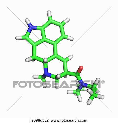 Stock Image - LSD molecule. Fotosearch