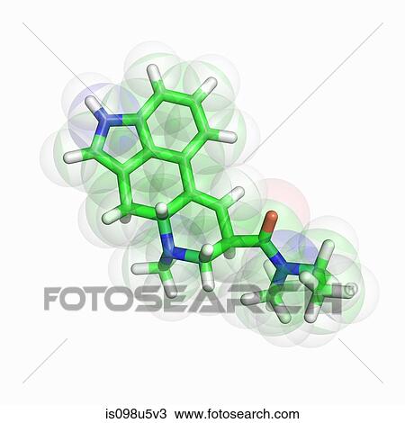 Stock Image - LSD molecule. Fotosearch