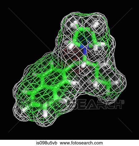 Stock Image - Naphyrone molecule. Fotosearch