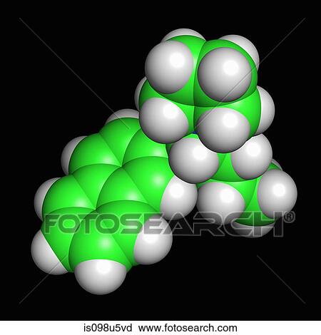 Stock Image - Naphyrone molecule. Fotosearch
