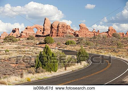 Stock Image - South Window, Arches National Park, Moab, Utah, USA. Fotosearch