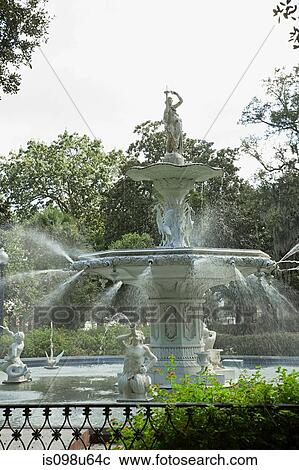 USA, georgia, savannah, forsyth park fountain View Large Photo Image Stock Image - USA, georgia, savannah, forsyth park fountain. Fotosearch