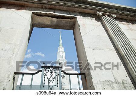 Stock Image - USA, georgia, savannah, independent presbyterian church. Fotosearch