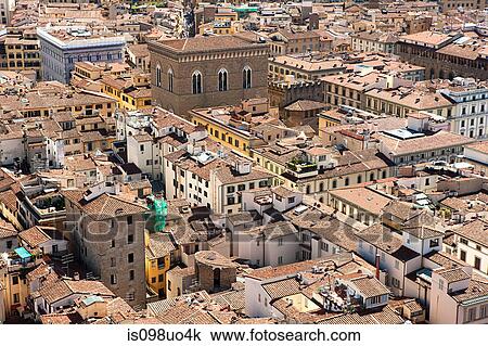 Aerial view of old town, Florence, Italy View Large Photo Image Stock Image - Aerial view of old town, Florence, Italy. Fotosearch