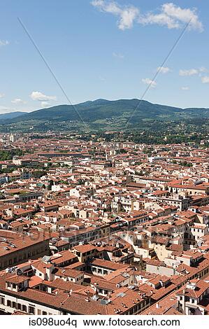Aerial view of old town, Florence, Italy View Large Photo Image Stock Photography - Aerial view of old town, Florence, Italy. Fotosearch