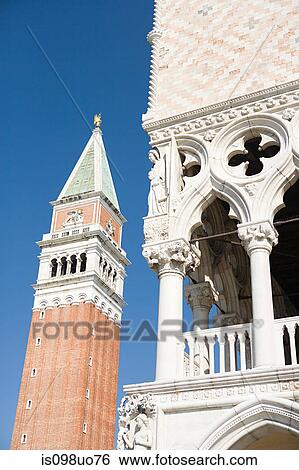 Campanile and Palazzo Ducale, Venice, Italy View Large Photo Image Stock Photograph - Campanile and Palazzo Ducale, Venice, Italy. Fotosearch