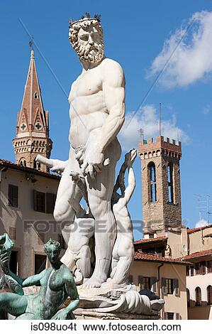 Neptune fountain in Piazza della Signoria, Florence, Italy View Large Photo Image Stock Photograph - Neptune fountain in Piazza della Signoria, Florence, Italy. Fotosearch