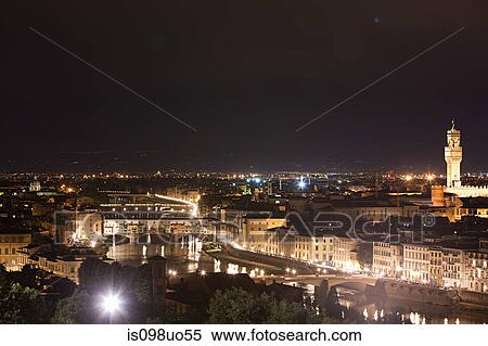 Night cityscape, Florence, Italy View Large Photo Image Stock Photography - Night cityscape, Florence, Italy. Fotosearch