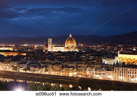 Night cityscape with Santa Maria del Fiore, Florence, Italy View Large Photo Image Stock Image - Night cityscape with Santa Maria del Fiore, Florence, Italy. Fotosearch