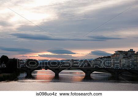 Stock Photo - Ponte Santa Trinita and River Arno, Florence, Italy. Fotosearch