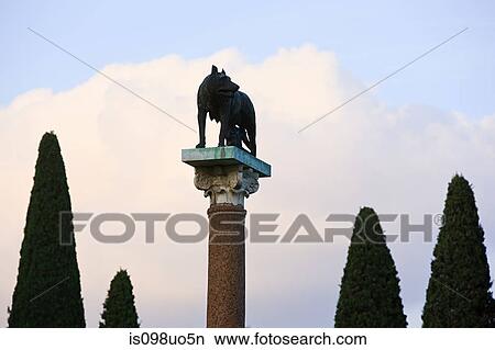 Statue of Romulus and Remus and the wolf, Pisa, Italy View Large Photo Image Picture - Statue of Romulus and Remus and the wolf, Pisa, Italy. Fotosearch