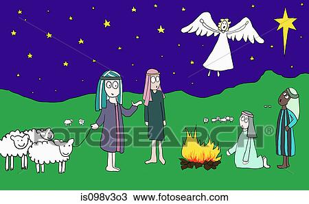Angel appearing to shepherds View Large Photo Image Stock Image - Angel appearing to shepherds. Fotosearch