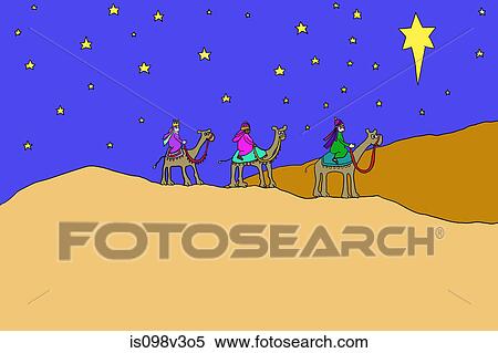 Three wise men following star View Large Photo Image Stock Photography - Three wise men following star. Fotosearch