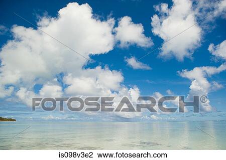 Stock Image - Clouds over South Pacific Ocean. Fotosearch