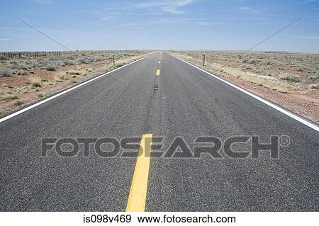 Empty road in desert View Large Photo Image Stock Photo - Empty road in desert. Fotosearch