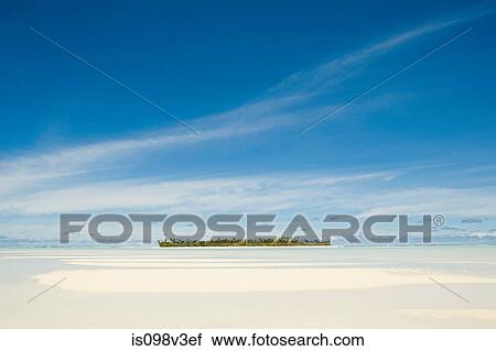 Stock Image - Island in South Pacific Ocean with beach. Fotosearch