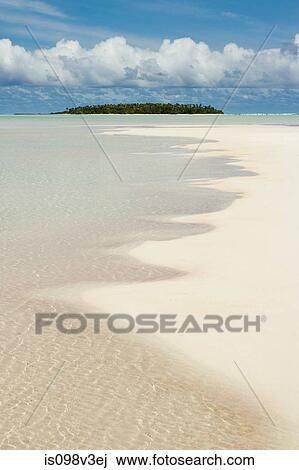 Stock Image - Island in South Pacific Ocean with beach. Fotosearch