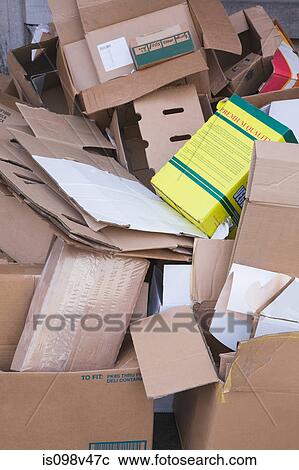 Pile of cardboard boxes for recycling View Large Photo Image Stock Image - Pile of cardboard boxes for recycling. Fotosearch