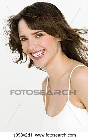 Portrait of young brunette woman View Large Photo Image Stock Image - Portrait of young brunette woman. Fotosearch